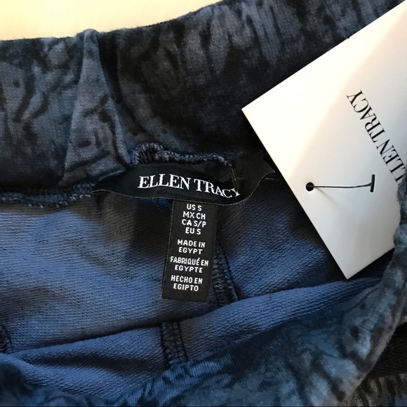 Ellen Tracy ⚜️ Navy Batik Design Cotton Polyester Drawstring Shorts - Picture 6 of 8